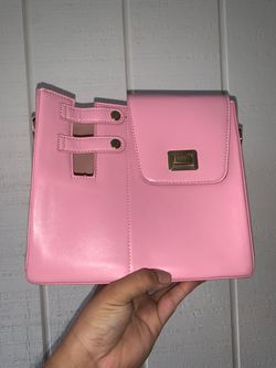 Pink Crossbody Bag with Gold Hardware