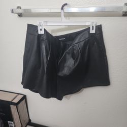 Size 16 Express Black Leather Shorts