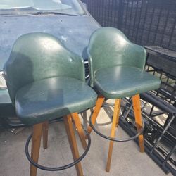 Corvus Metz Mid-century Bonded Leather Swivel Bar Stools (Set of 2)