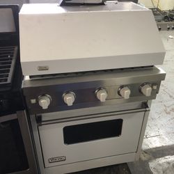 Viking 30” White Gas Range Stove With Range hood 
