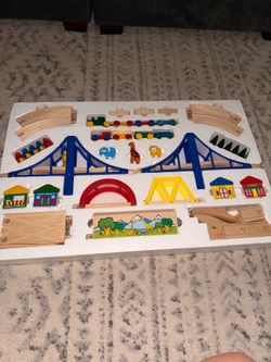 Brand New Complete 86 Piece Wood Train Set