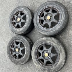 4 — 185/60r14 4x100 4x3.94 Stock Mazda Miata NA M edition Xa Xb Echo Wheels Rims Tires !!