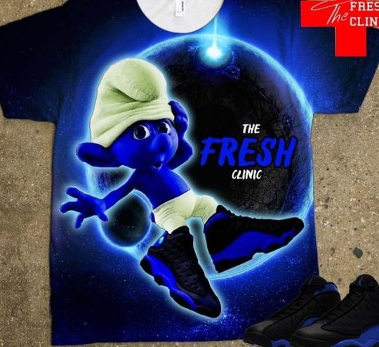 Jordan 13 Black And Blue Smurf Tee