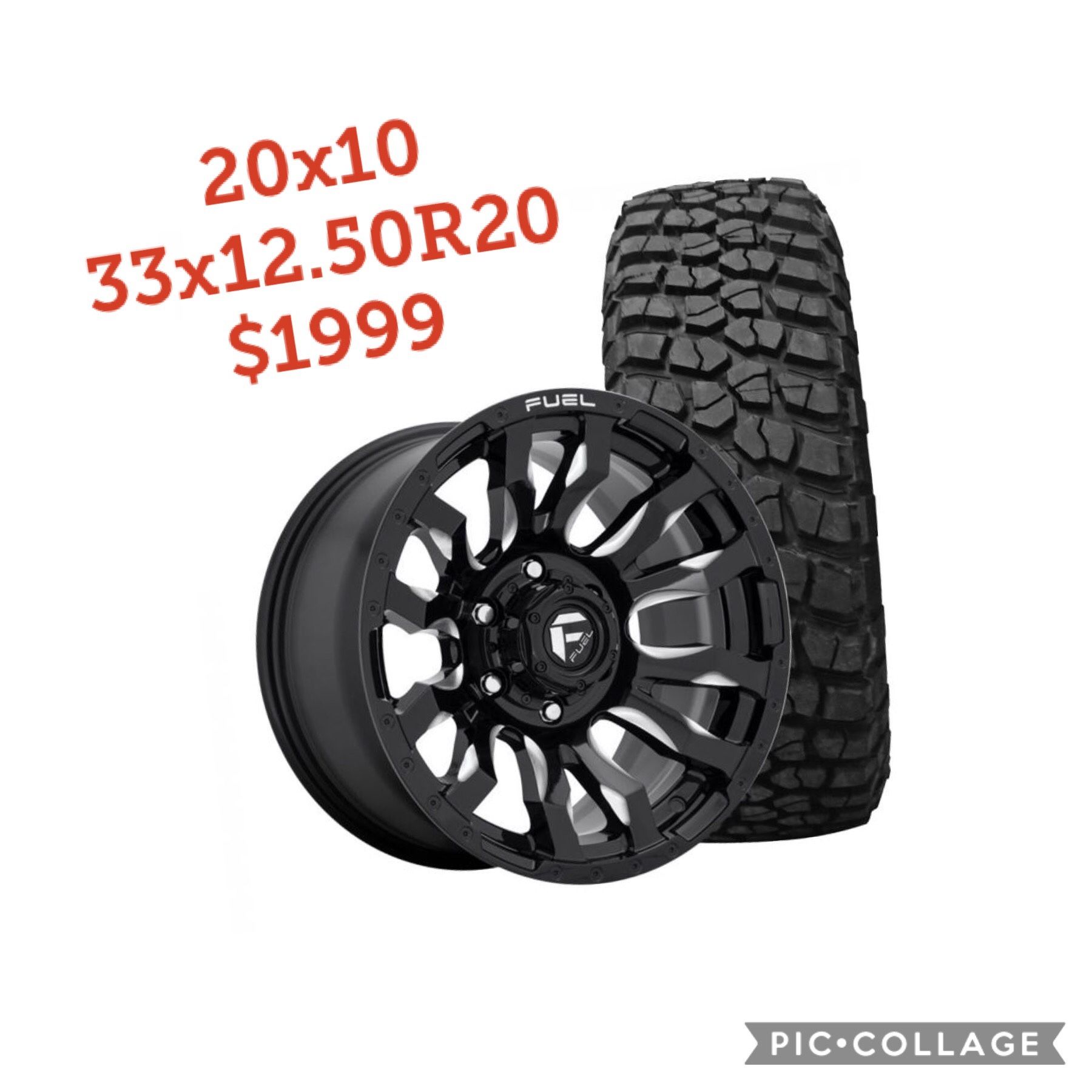 20”Fuel Wheels and 33” tires Ford Jeep gmc Chevy dodge $1999