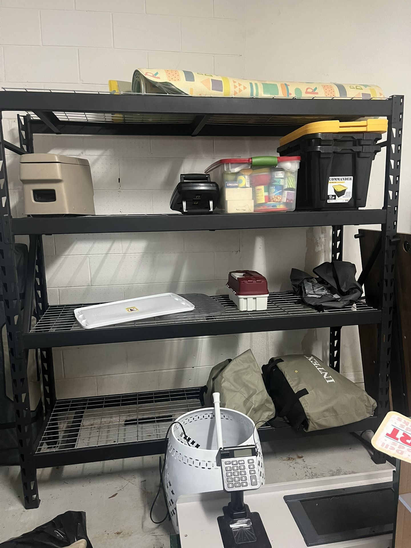 Heavy-duty, metal shelving unit