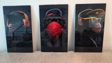 Monkey 3 piece art set