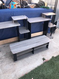 Desks and tv stand…$15