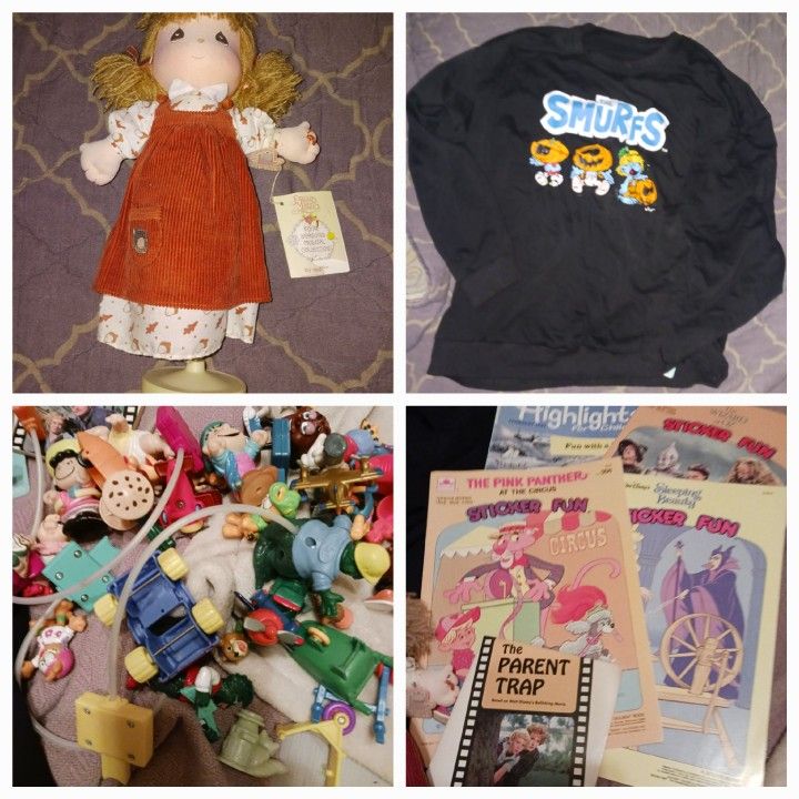 80s lot of toys, books and sweatshirt 