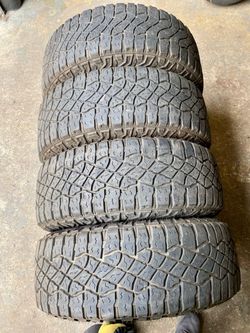 4) 285/70/17 Goodyear Wrangler Territory MT Tires.  Load Range C  Two Tires Measure 9-10/32 Two Tires Measure 6-7/32  DOT 5323  $450 for 4  I carry ot