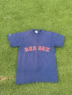 Boston Red Sox Majestic MLB Henley T Shirt Spoonitques #9 Navy Size S