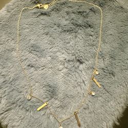 New! Gold Classy Necklace With Charms