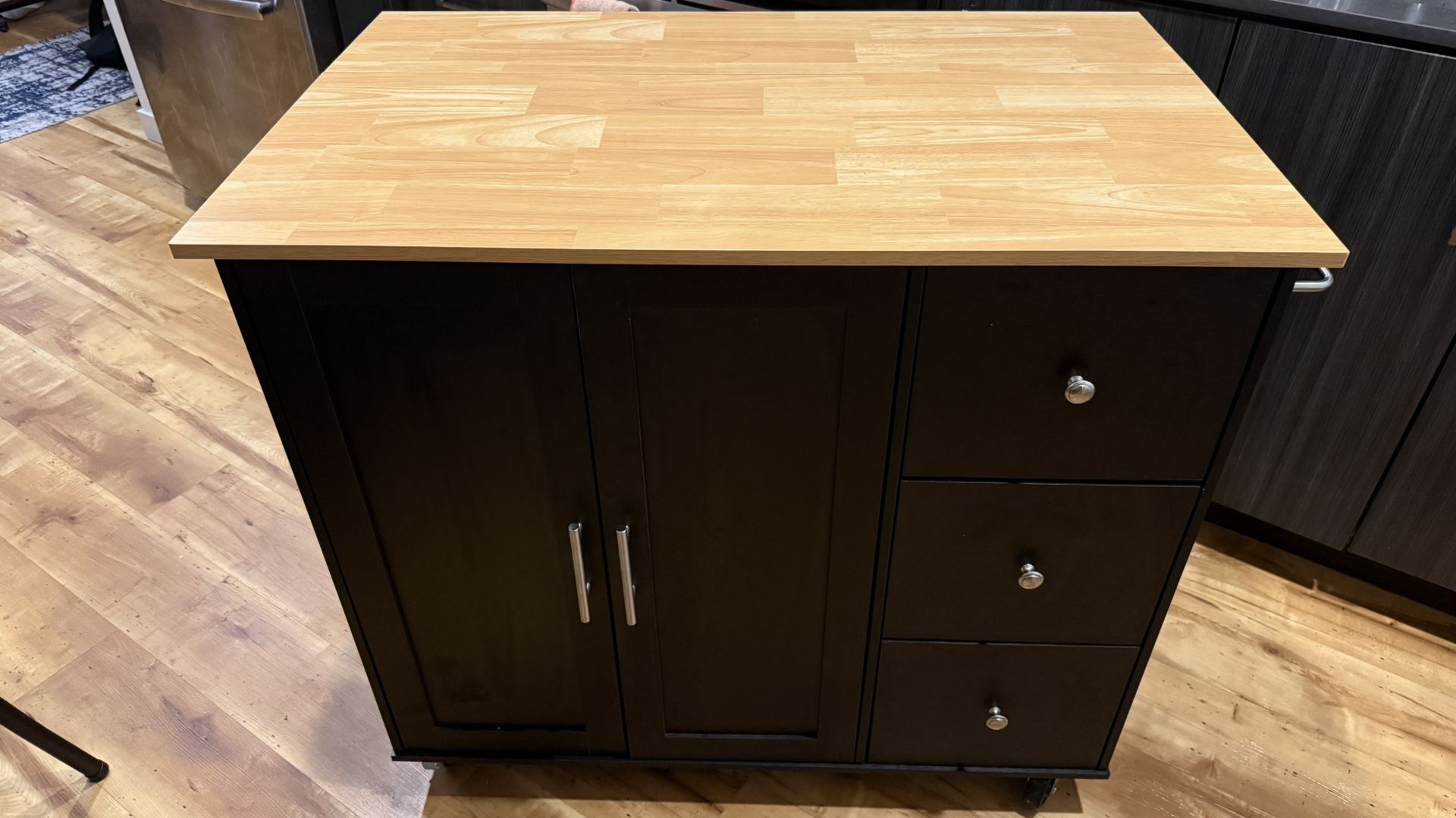 Kitchen Island & 3 Tier Bar Cart