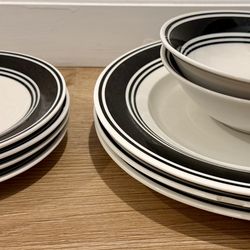 Black & White Mainstays Dishware Plates Bowls