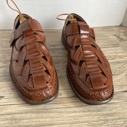 Stacy Adams Brown Leather Sandals Men’s Shoes Size 11M 