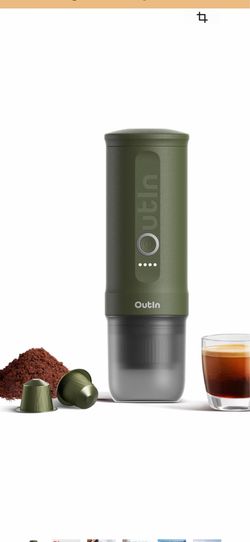 OutIn Nano - Portable Electric Espresso Coffee Machine, Camping Travel Coffee Maker, Self-Heating Car Coffee Maker with USB-C, with Ground Coffee and