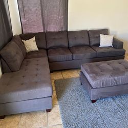 Sectional Sofa Set With Ottoman 