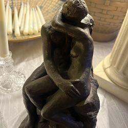 12” H The Kiss Bronze Sculpture by Auguste Rodin
