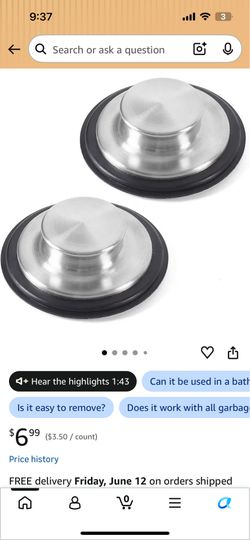 Sink plug 2 pack