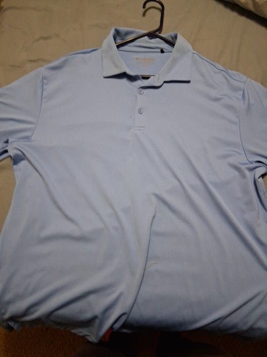 Columbia Golf Neck Blue T Shirt 