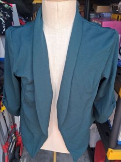 Maurices Draped Open‑Front Blazer – Teal – Size XL