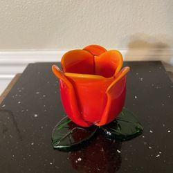 Orange Art Tulip Votive Candle Holder