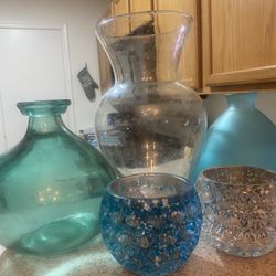 Blue Vase/Candle Combo