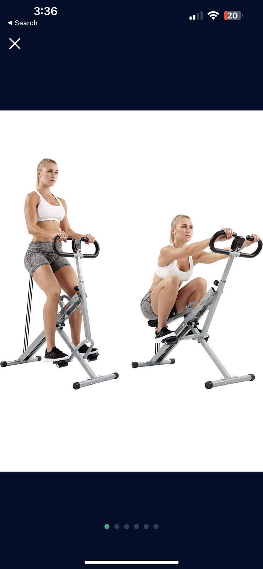 Sunny Health & Fitness Squat Assist Row-N-Rideâ„¢ Trainer for Glutes Workout