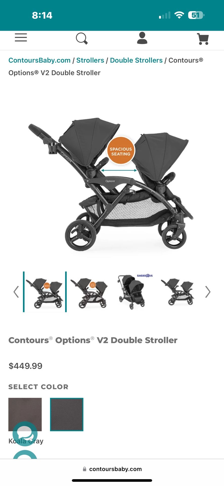 Contours Options V2 Double Strolller