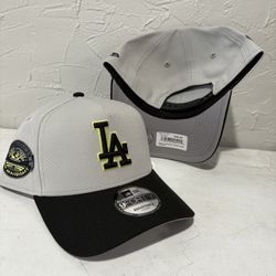 MLB New Era Los Angeles Dodgers Grey Black 50th Anniversary Patch 9forty A Frame SnapBack Hats 