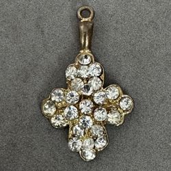 Adorable Sparkling Cross Pendant Gold Tone