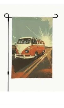 NEW - VW bus Garden Flag - Double-sided
