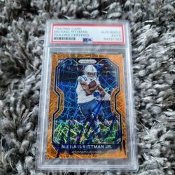 Michael Pittman Jr Signed 2020 Orange Lazer Prizm RC Indianapolis Colts PSA/DNA