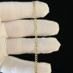 10” 14k Yellow Gold Curb Anklet