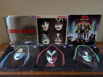 KISS vinyl records - lot of 6