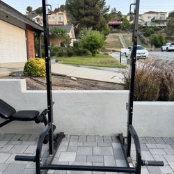Weight Bench And Rack Olympic Bar And Weights