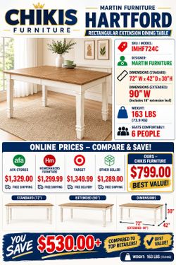 Rectangular Extension Dining Table