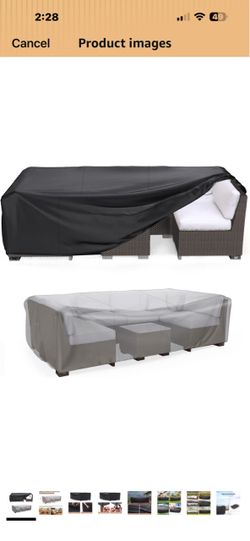 New Multi-purpose Rectangular Patio Furniture Cover with Zipper Bag; Heavy-Duty Tough Cover Fits Dining Table & Chairs or Sectional Set; 76x54x28