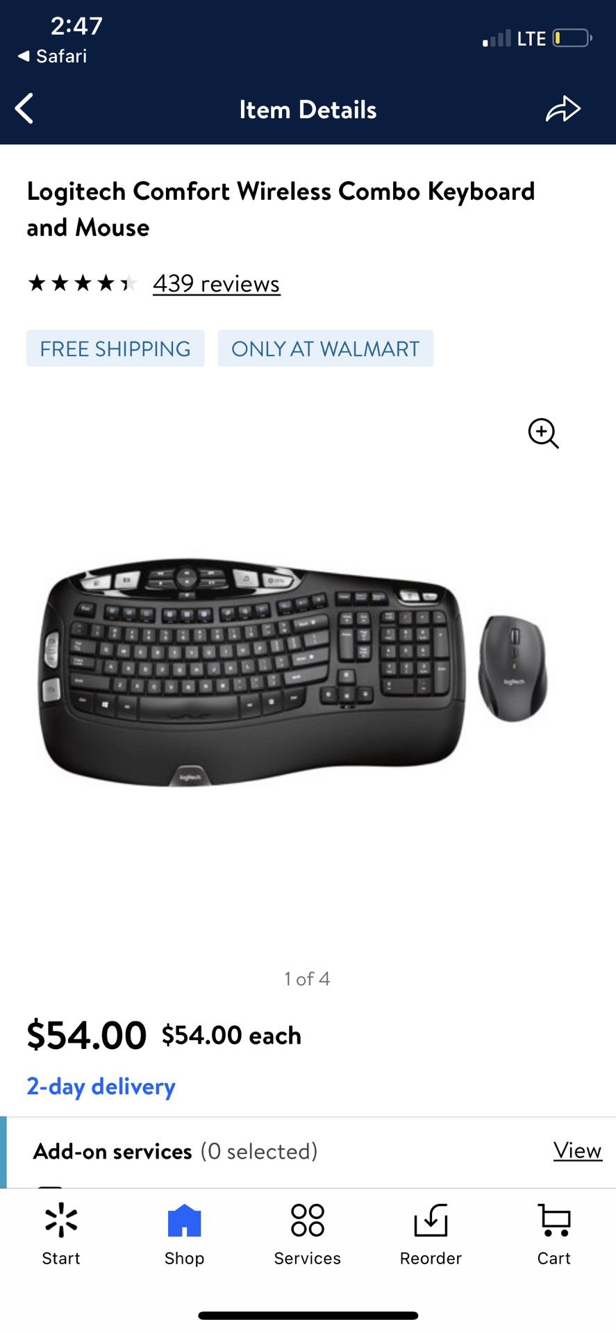 Logitech keyboard and mouse