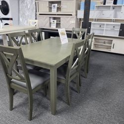 Gray-Green Dining Table and 6 Chairs Set 🚚WE DELIVER🚚