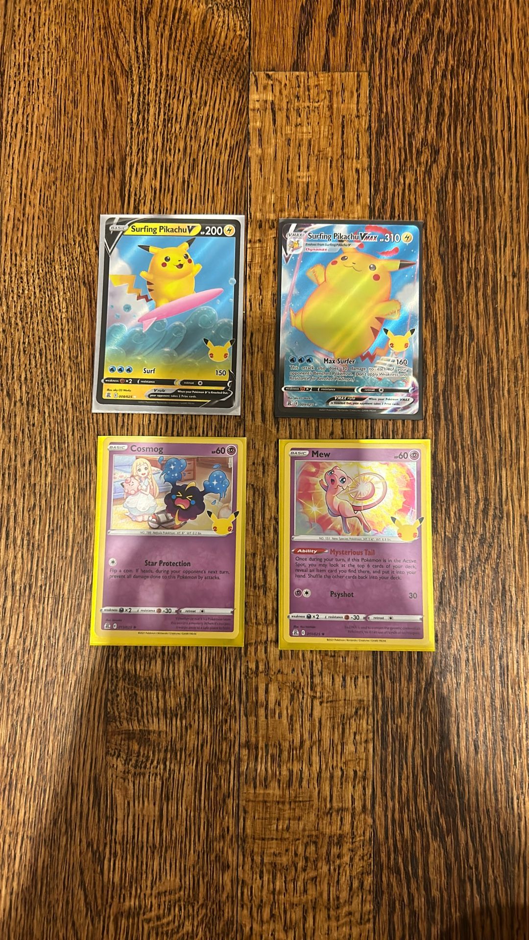 Four 25 Anniversary Pokémon Cards