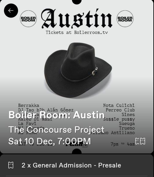 Boiler Room Austin Tickets