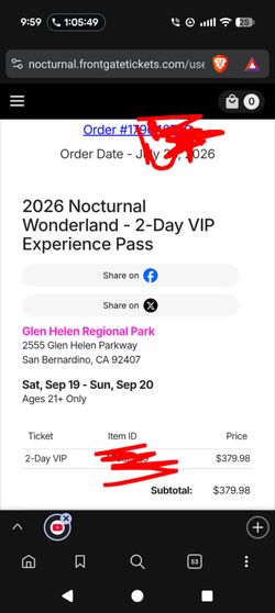 Nocturnal VIP 2 day VIP