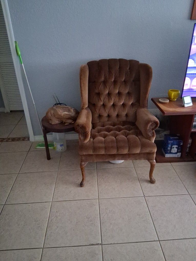 Brown Wingback Chair 