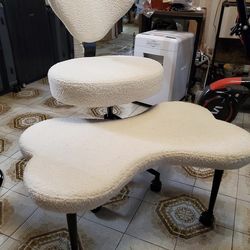 Ergonomic Cross Legged Chair, 360° Swivel Meditation Chair with Wheels, Height Adjustable Seat