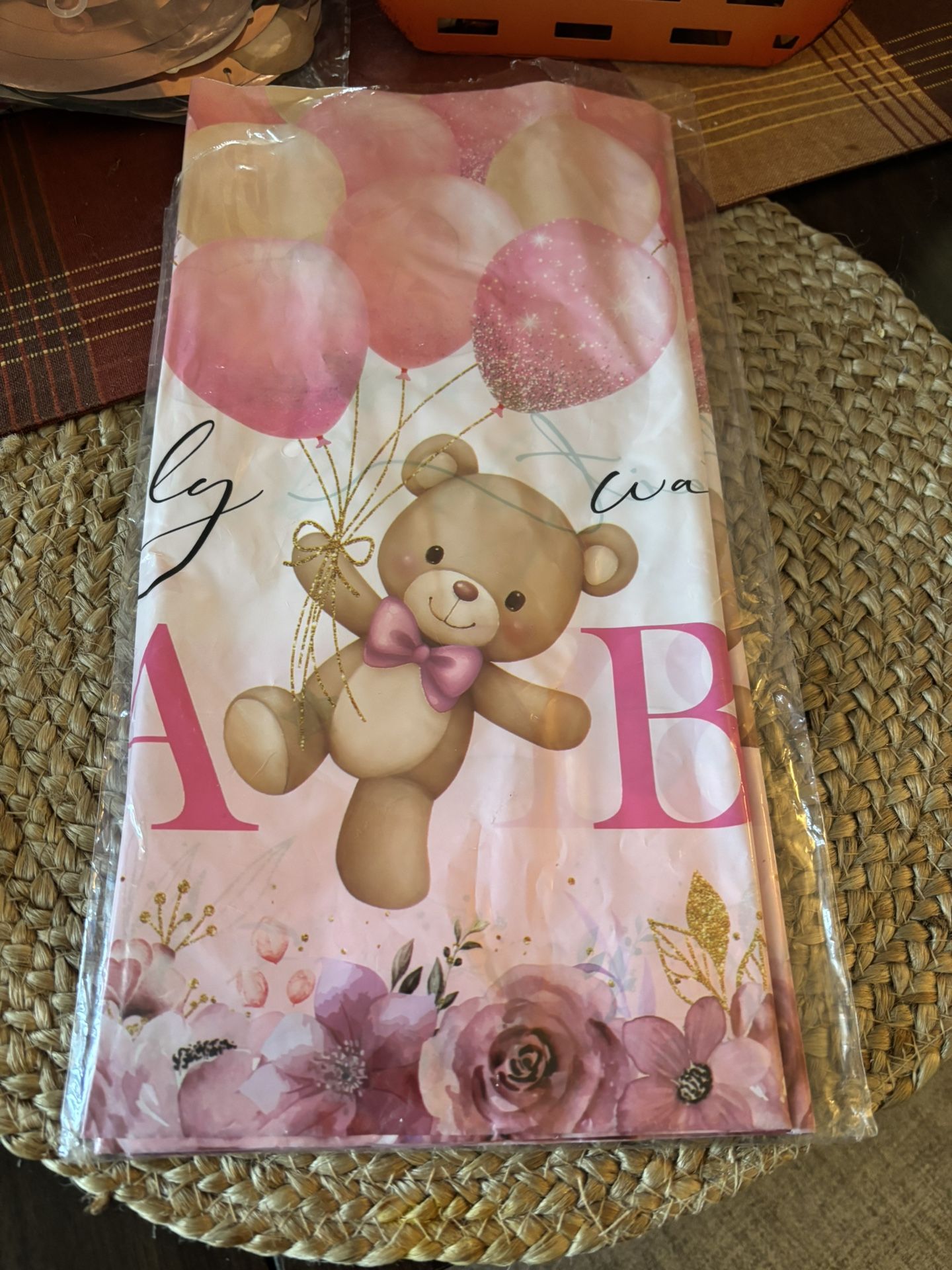 “We Can Bearly Wait” tablecloth