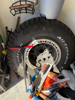 Spare wheel and tire jeep