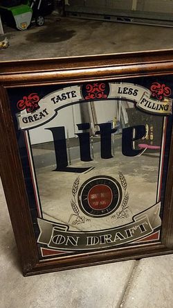 23x29 wood frame Miller bar mirror