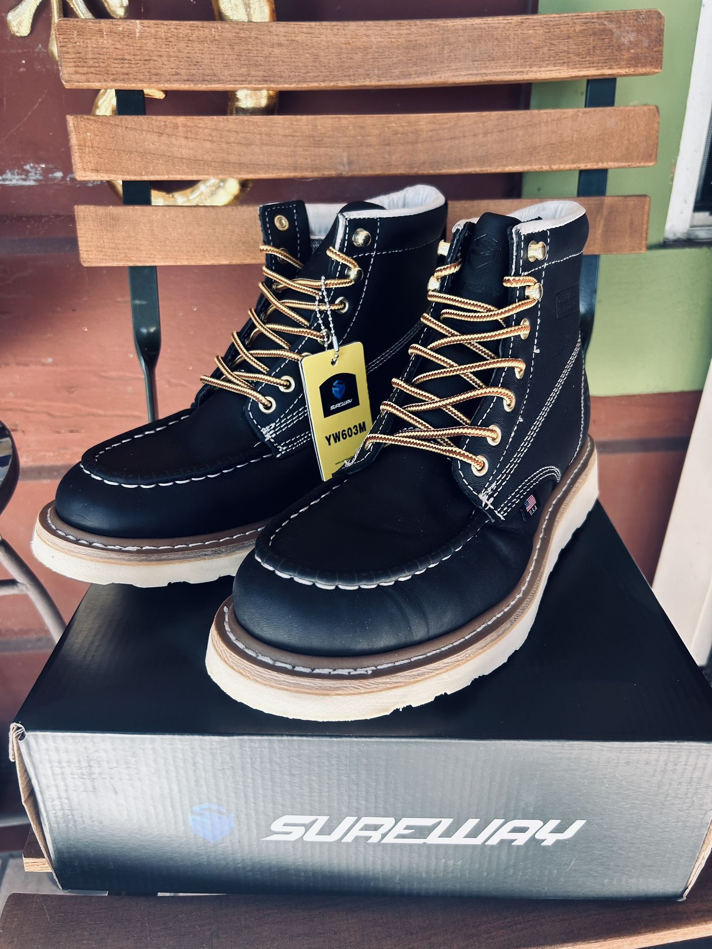 SUREWAY SOFT TOE WORK BOOTS 