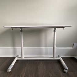 White Adjustable Height Desk - Like New 