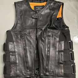 Wilson’s Leather Motorcycle Vest Jacket Small 